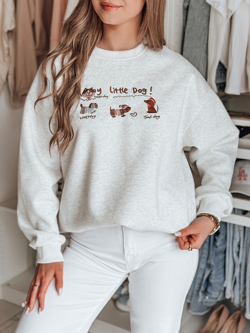 Bluza damska oversize z jamnikami JAMNIKOVE szara Dstreet BY1499