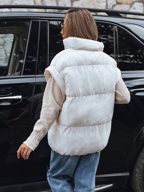 Kamizelka damska pikowana NIMIA ecru Dstreet TY3250