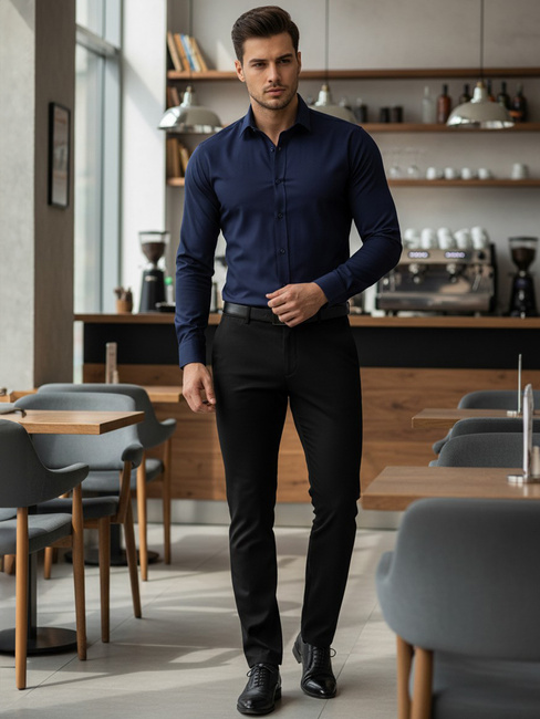 Koszula męska elegancka granatowa Dstreet DX2477