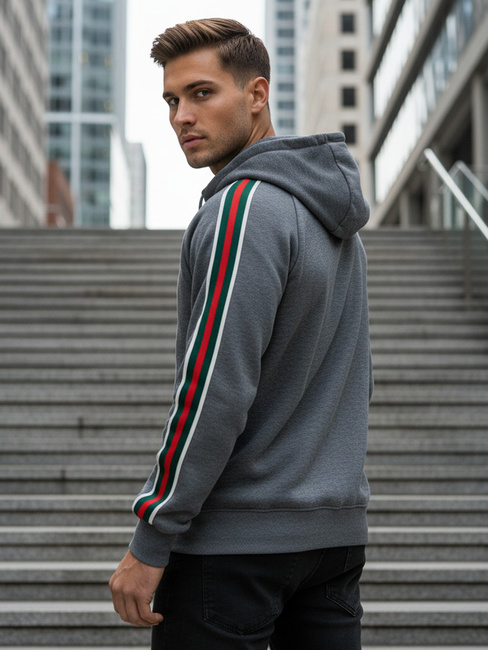 Bluza męska z kapturem szara Dstreet BX5938