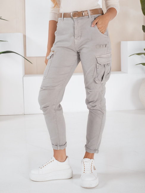 Spodnie damskie cargo CARGOIF szare Dstreet UY2711