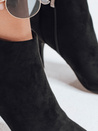 Botki na obcasie zamszowe czarne Dstreet ZY1030