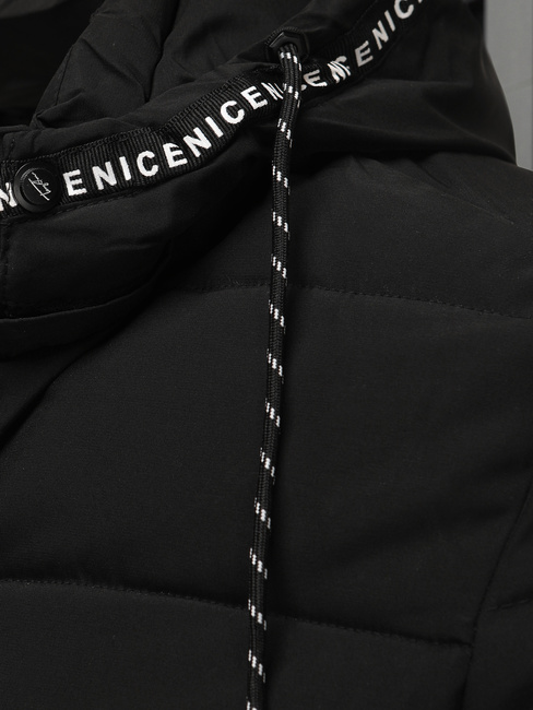 Kurtka męska zimowa pikowana z kapturem czarna Dstreet TX5131