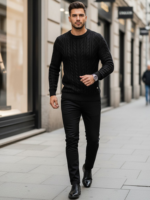 Sweter męski czarny Dstreet WX1926