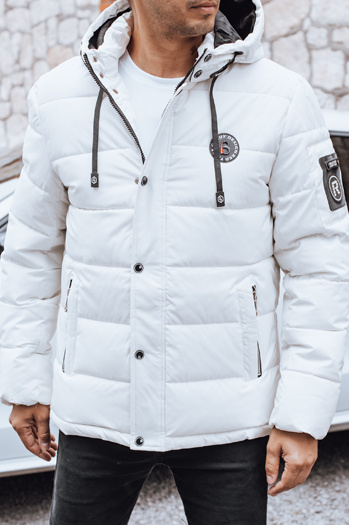 Kurtka męska zimowa pikowana z kapturem biała Dstreet TX5056