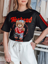 T-shirt damski oversize z misiem FUNTED czarny Dstreet RY2849_4