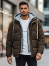 Kurtka męska zimowa pikowana z kapturem khaki Dstreet TX5102