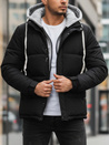 Kurtka męska zimowa pikowana z kapturem czarna Dstreet TX5104