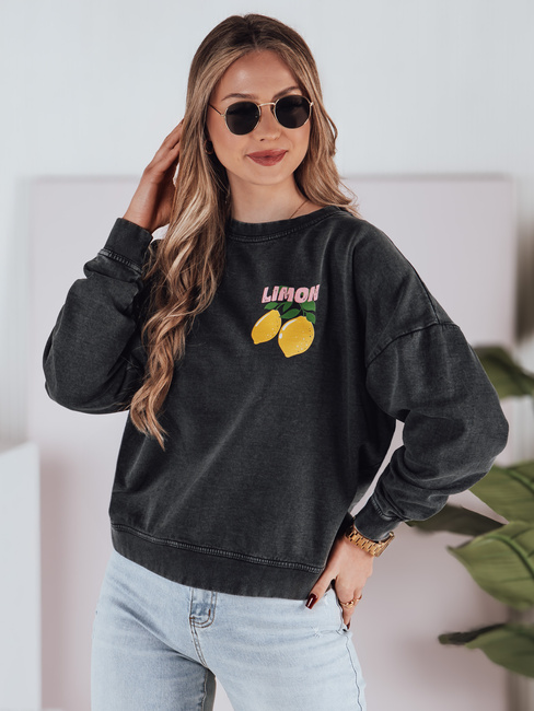 Bluza damska one size LEMONFIT grafitowa Dstreet BY1348