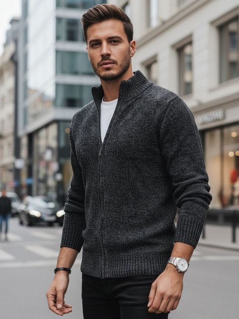 Sweter męski rozpinany ciemnoszary Dstreet WX2234