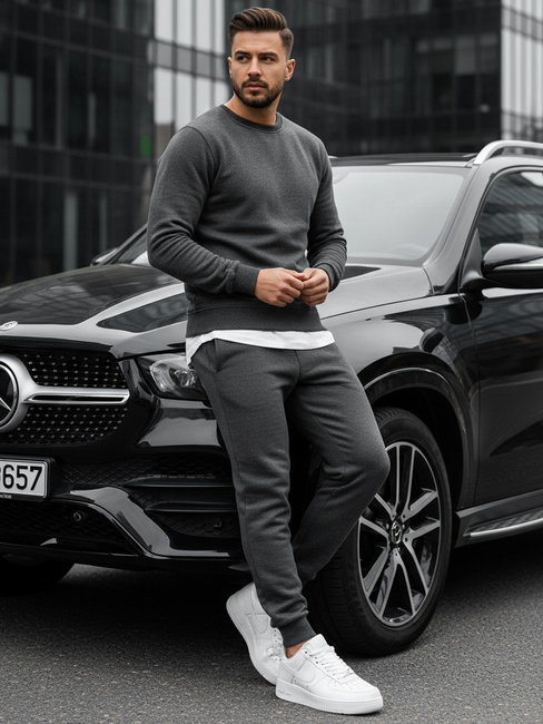 Bluza męska bez kaptura antracytowa BX2405