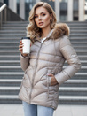 Kurtka zimowa damska z kapturem WINTERCHIC kamelowa Dstreet TY4438z