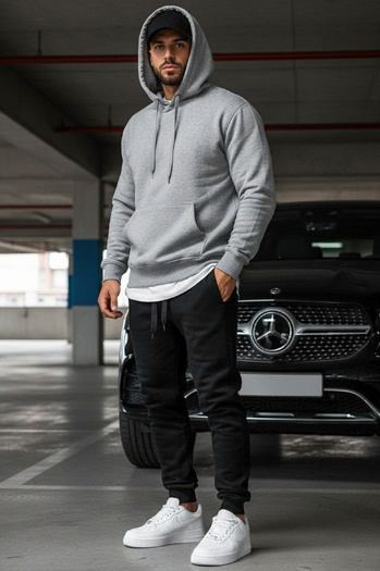 Spodnie męskie dresowe czarne Dstreet UX2395