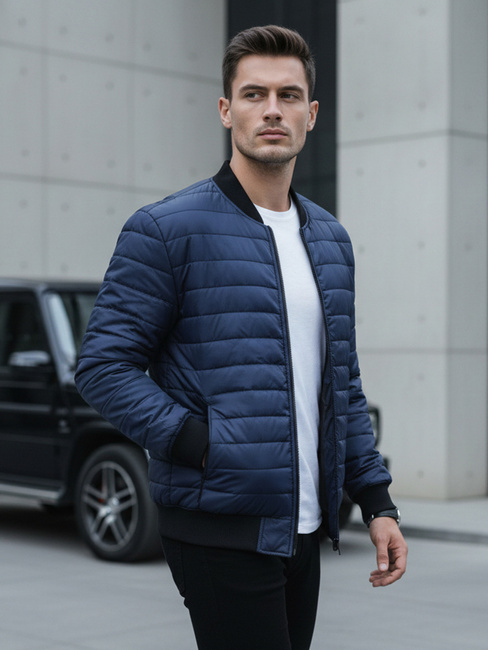 Kurtka męska pikowana bomber jacket granatowa Dstreet TX4419