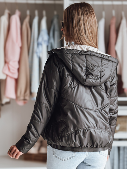 Kurtka przejściowa damska pikowana z kapturem NIVESSO czarna Dstreet TY4859