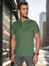 Koszulka męska polo z naszywkami zielona Dstreet PX0634
