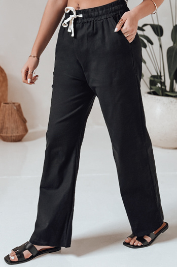 Spodnie damskie casualowe wide leg BOHO DAY czarne Dstreet UY2647