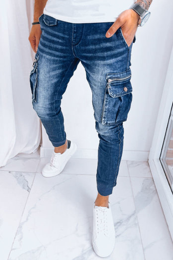 Joggery męskie jeansowe bojówki granatowe Dstreet UX3998