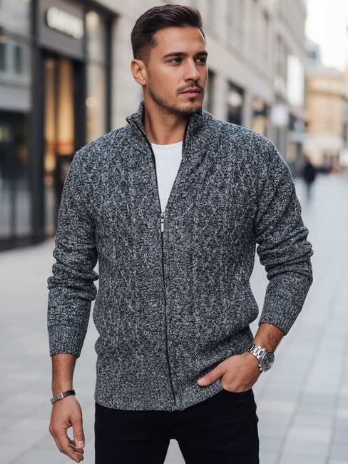 Sweter męski rozpinany szary Dstreet WX2251z