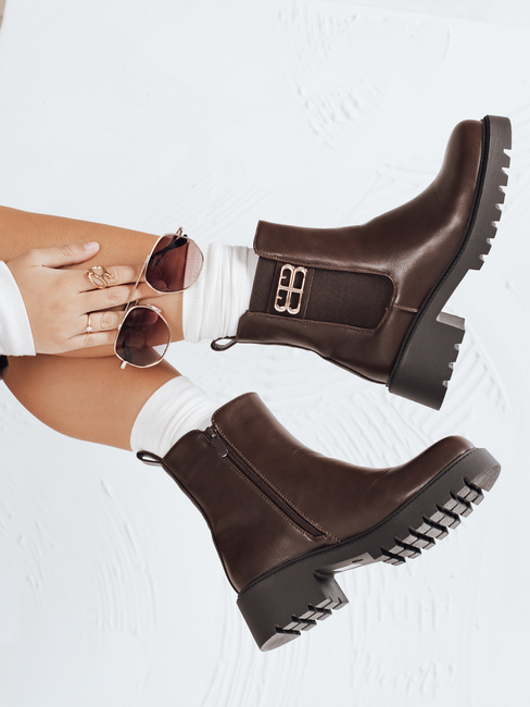 Botki damskie brązowe Dstreet ZY1105