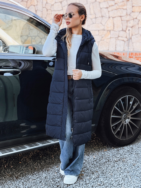 Kamizelka damska długa pikowana granatowa Dstreet TY5252