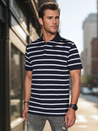 Koszulka męska polo w paski granatowa Dstreet PX0637