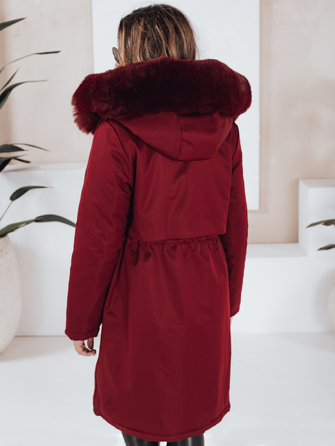 Kurtka zimowa damska parka z futerkiem bordowa Dstreet TY5114