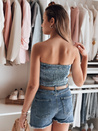 Top damski gorsetowy jeansowy GORSETORA niebieski Dstreet RY2826