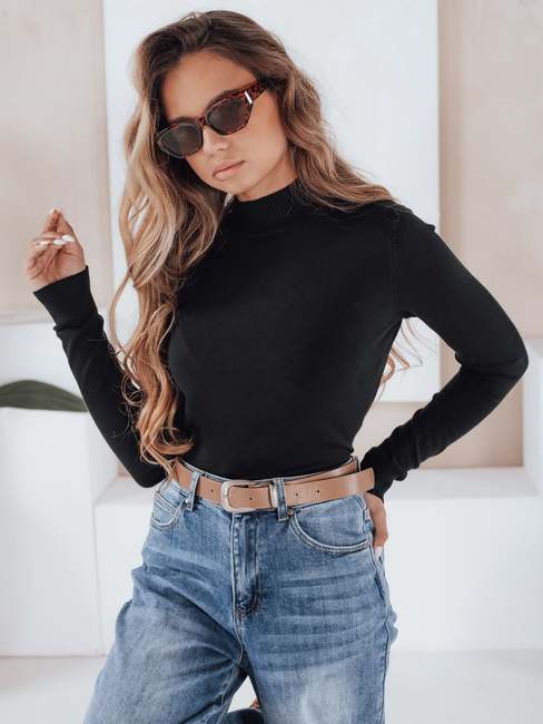 Damski sweter półgolf TARLENA czarny Dstreet MY2483
