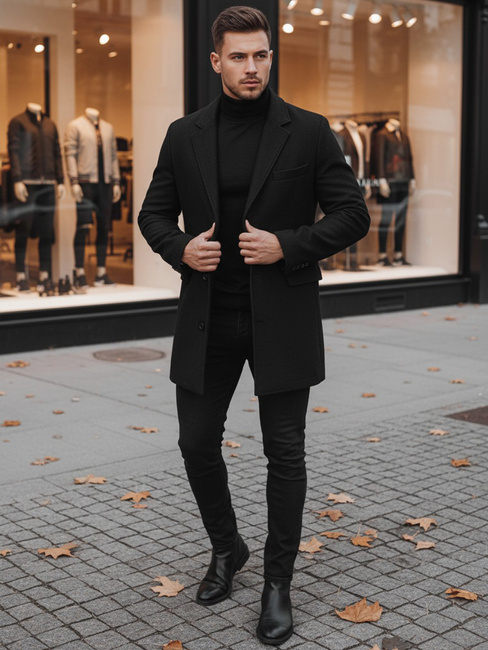 Płaszcz męski czarny Dstreet CX0380