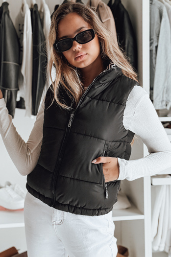 Kamizelka damska pikowana URBANELLE czarna Dstreet TY4974