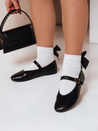 Baleriny damskie zapinane ELLICAN czarne Dstreet ZY0707