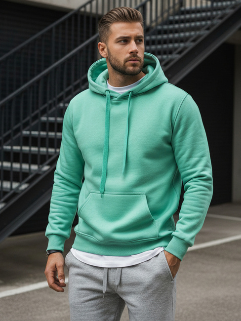 Bluza męska z kapturem miętowa Dstreet BX4946