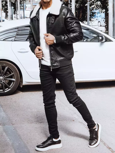 Kurtka męska skórzana czarna Dstreet TX4233