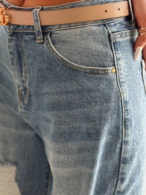 Spodnie damskie jeansowe baggy z dziurami DEMARIP niebieskie Dstreet UY2486