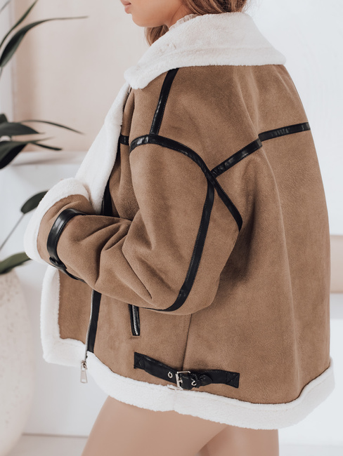 Kurtka damska z kożuchem brązowa Dstreet TY5124