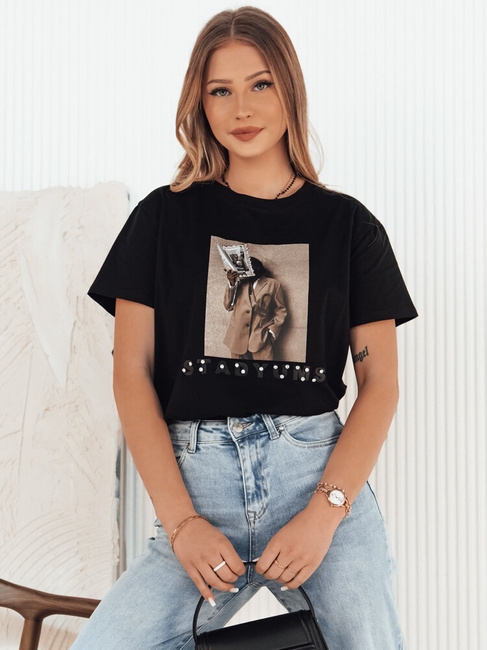 T-shirt damski CARSTI czarny Dstreet RY2403