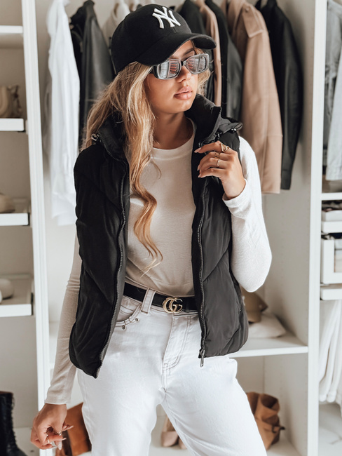 Kamizelka damska pikowana LIKEHUGS czarna Dstreet TY4978