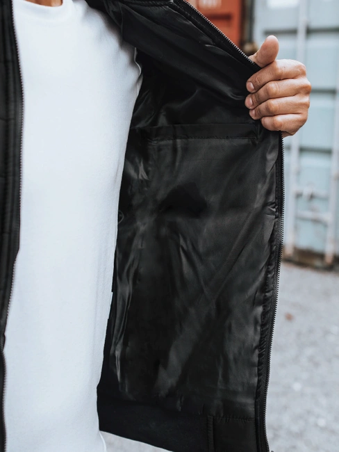 Kurtka męska pikowana bomber jacket czarna Dstreet TX2213z