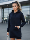 Bluza damska długa z kapturem oversize TIMMY granatowa Dstreet EY1936