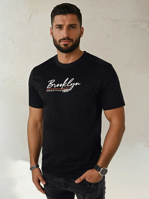 Koszulka męska z nadrukiem czarna Dstreet RX5403