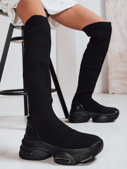 Kozaki damskie skarpetowe czarne Dstreet ZY1321