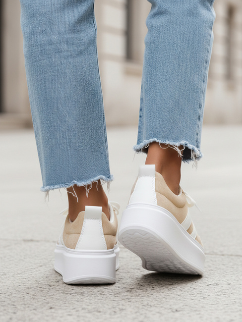 Sneakersy damskie beżowe Dstreet ZY1378