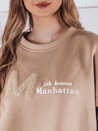 Bluza damska one size oversize AVENUE beżowa Dstreet BY1354