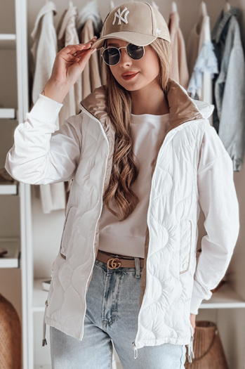 Kamizelka damska przejściowa pikowana VESOLITA biała Dstreet TY4880