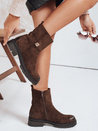 Botki damskie zamszowe brązowe Dstreet ZY1114