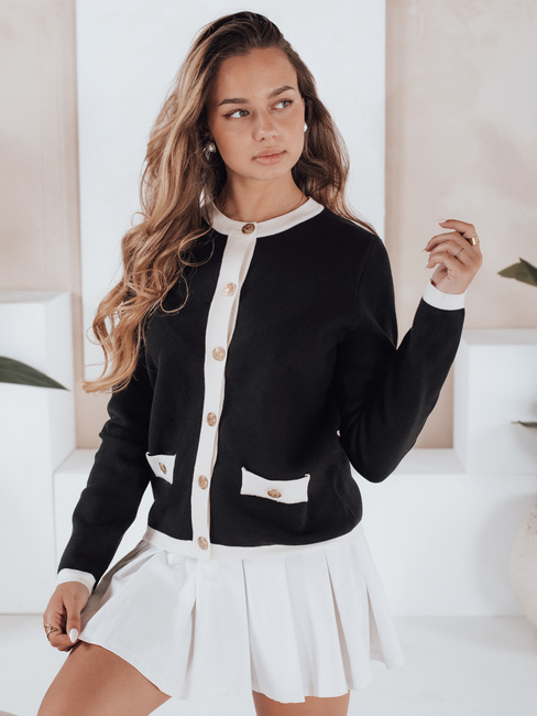 Damski sweter rozpinany czarny CHICLINE Dstreet MY2558