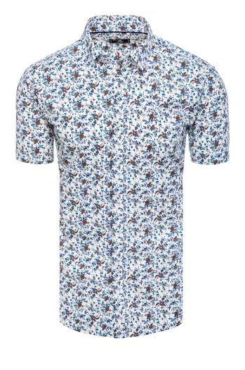 Koszula męska z krótkim rękawem biała Dstreet KX1011