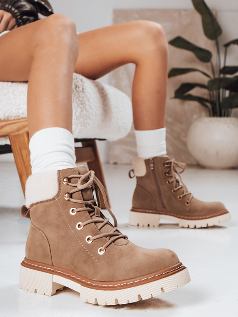 Trapery damskie ocieplane khaki Dstreet ZY1291