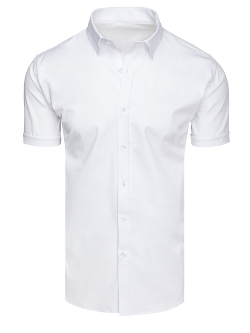 Koszula męska z krótkim rękawem biała Dstreet KX1045